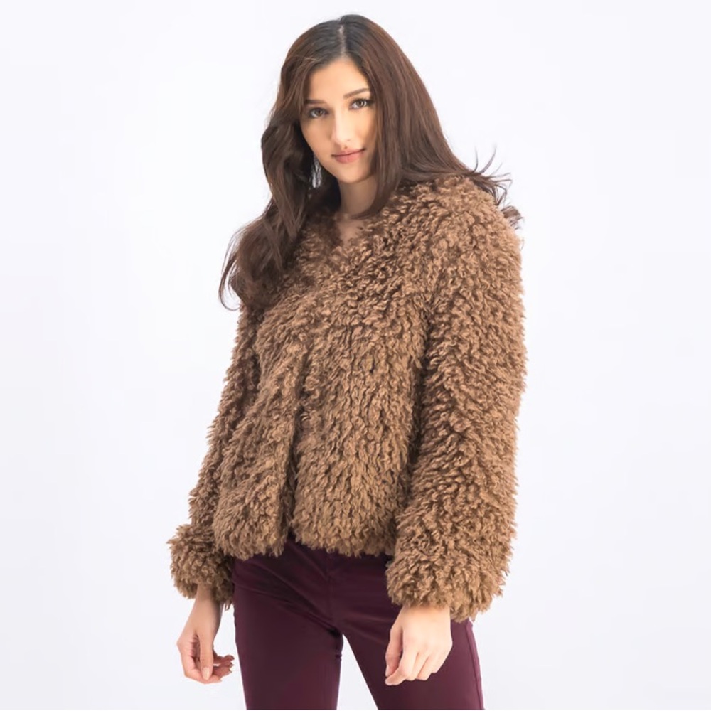 Brown Faux Fur Jacket